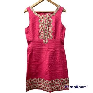 Lilly Pulitzer Pink Adelson Shift Gold Lace
Short Casual Dress size 8